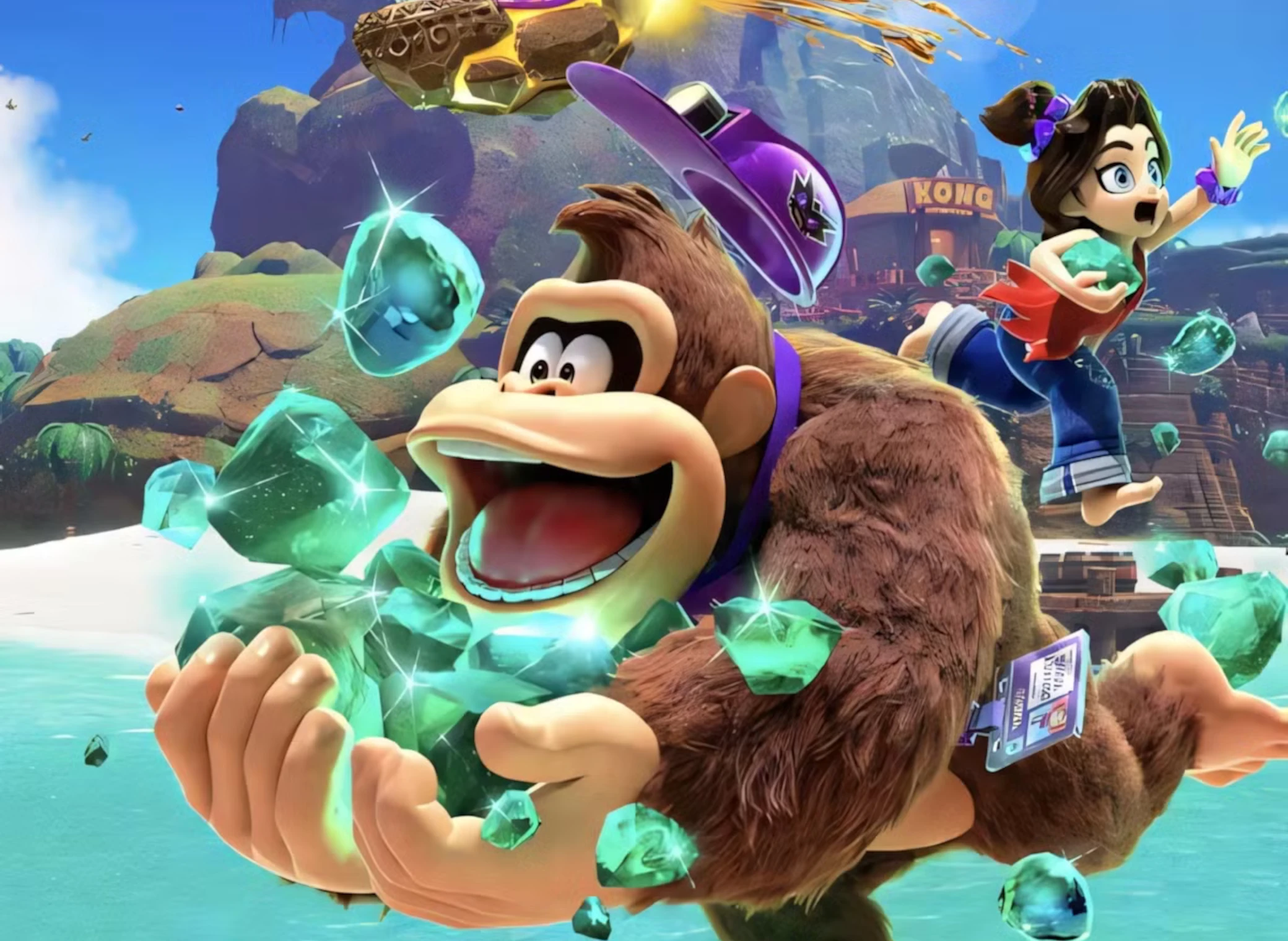 donkey_kong_bananza_DK_island_emerald_rush_illustration